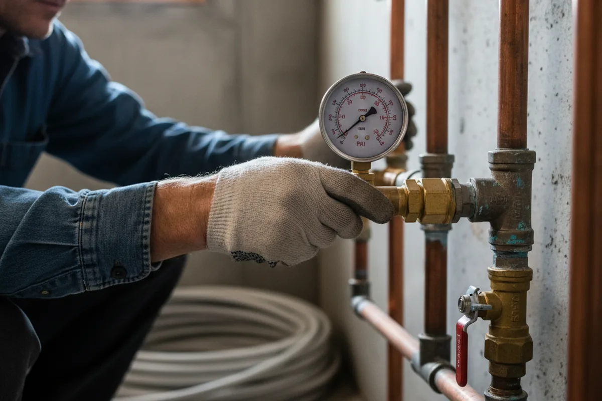 Pressure testing a repaired line during Water Line Repair in Chicopee